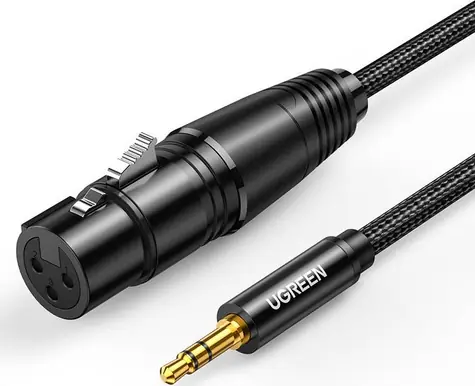 Ugreen AV182 Kábel XLR(F) - jack 3.5mm(M) 1m čierna