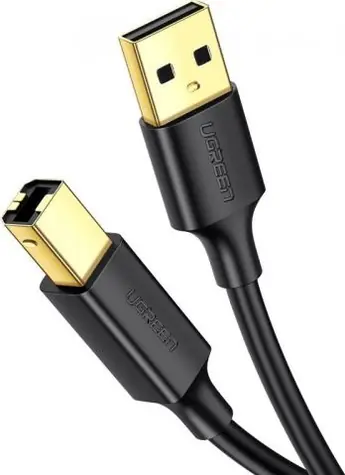 Ugreen US135 Kábel USB-A 2.0 (M) - USB-B (M) 3 m čierna / pozlátené konektory
