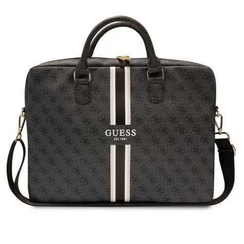 Guess PU 4G Printed Stripes Computer Bag 15/16" čierna