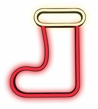 Neolia Dekoratívne LED neón Vianočná ponožka červeno biela / 5V