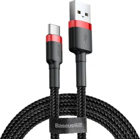 Baseus CATKLF-A91 Kábel USB-A (M) - USB-C (M) 0.5 m čierno-červená