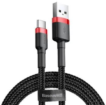 Baseus CATKLF-B91 Kábel USB-A (M) - USB-C (M) 1 m čierno-červená