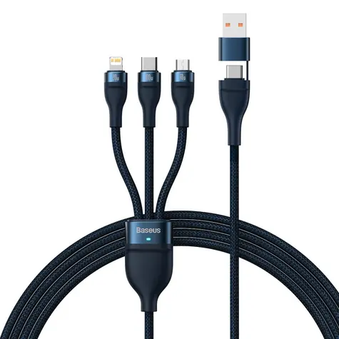 Baseus CASS030101 Kábel USB-A (M) &amp; USB-C (M) - Micro-USB (M) 18 W &amp; USB-C (M) 100 W &amp; Lightning (M) 20 W 1.2 m čierna 