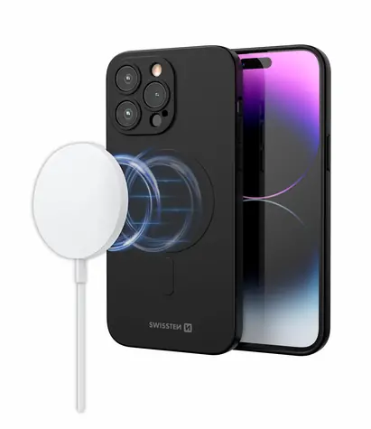 Swissten SOFT JOY MagStick Puzdro pre Apple iPhone 15 Pro čierna 