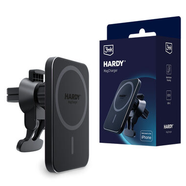 3mk Hardy MagCharger držiak telefónu do auta s bezdrôtovým nabíjaním / 15 W / MagSafe