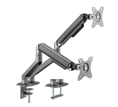 Gembird MA-DA2-05 Stolový držiak pre 2 monitory do 32&quot; / štandardy VESA 75x75 &amp; 100x100 / nosnosť 18 kg / nastaviteľný