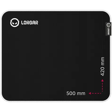 LORGAR Legacer 755 (L) čierna / herná podložka pod myš / 500 x 420 x 3 mm