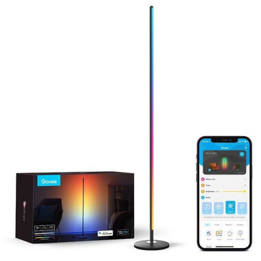 Govee RGBICW SMART Corner Floor Lamp čierna / Stojacia lampa / RGBICW / 1000 lm / BT / Wi-Fi