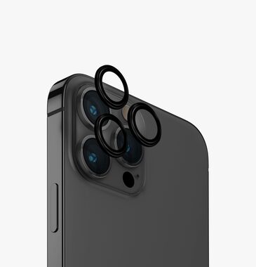 UNIQ Optix hliníkové ochranné sklo na šošovku fotoaparátu pre Appple iPhone 15 Pro Midnight (black)