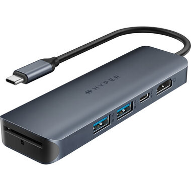 Hyper HyperDrive Next 6 Port USB-C Hub modrá / USB rozbočovač / 2x USB-A 3.2 / 2x USB-C 3.2 / HDMI / čítačka SD kariet