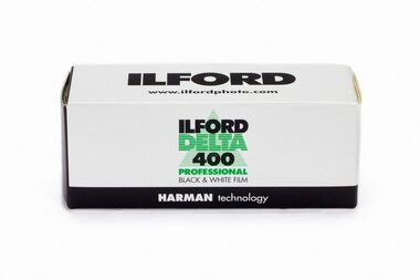 Ilford 400 Delta profesionál 120 / čiernobiely film / ISO 400/27°