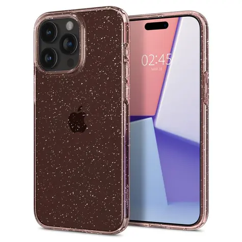 Spigen Liquid Crystal Glitter ochranný kryt pre Apple iPhone 15 Pro Max rose quartz 
