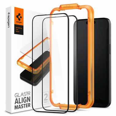 Spigen Glass tR AlignMaster 2 Pack ochranné sklo pre Apple iPhone 15 Pro FC čierna / 2 ks