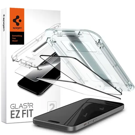 Spigen Glass tR EZ Fit 2 Pack ochranné sklo pre Apple iPhone 15 Pro FC čierna
