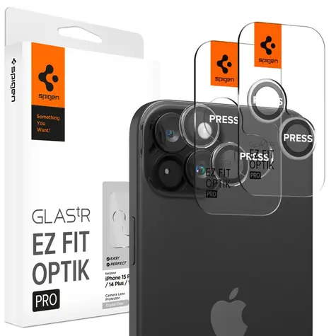 Spigen Glass TR EZ Fit Optik Pro 2 Pack ochranné sklo na fotoaparát pre Apple iPhone 15/15 PLUS 
