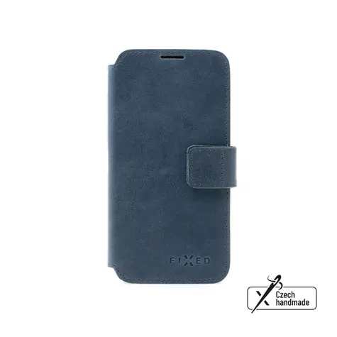 FIXED ProFit Kožené puzdro typu kniha pre Apple iPhone 15 Pro modrá