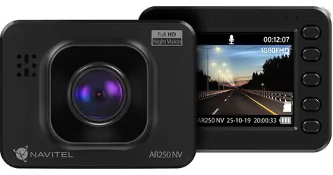 Navitel AR250 NV čierna / Kamera do auta / FullHD@30fps / 2" / Uhol záberu 140 ° / Night Vision / G-senzor / microSD