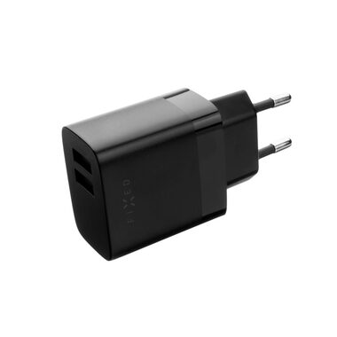 FIXED SMART Rapid Charge Sieťová nabíjačka s 2x USB výstupom (FIXC17N-2UM-BK) čierna / 17W 