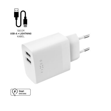 FIXED SMART Rapid Charge Sieťová nabíjačka s 2x USB výstupom (FIXC17N-2UL-WH) biela / 17W
