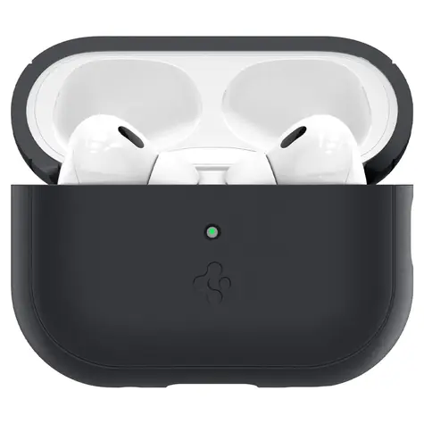Spigen Silicone Fit + Strap ochranné púzdro pre AirPods Pro 2 čierna 