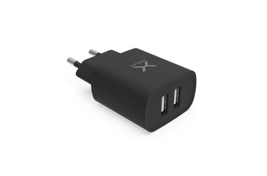 KRUX Nabíjací adaptér čierna / 2x USB-A / 24W
