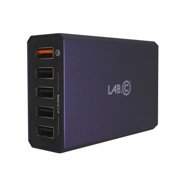 LAB.C X5 Pre nabíjací adaptér modrá / 5xUSB / 20W / SMART IC 