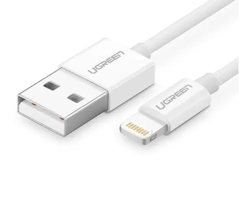 Ugreen Kábel USB-A (M) - Lightning (M) 1m biela