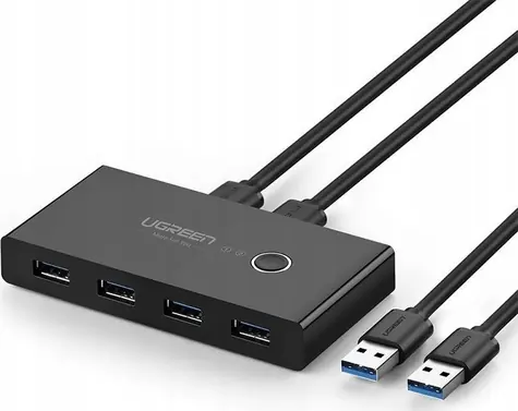 Ugreen USB 3.2 Switch čierna / 2x USB-A 3.2 (M) - 4X USB-A 3.2 (F)