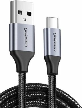 Ugreen 60126 Kábel USB-A (M) - USB-C (M) 1m čierna / opletený