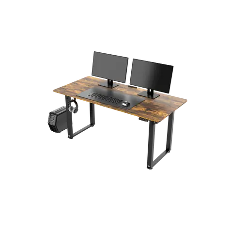 Ultradesk Uplift hnedá / Herný stôl / 160 x 75 x 74 - 116 cm / nastaviteľná výška  