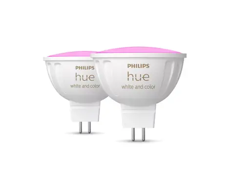 Philips Hue WACA LED žiarovka 6.3W sada 2ks / GU5.3 / MR16 / 12V / 400lm / 2200K-6500K / RGB / IP20