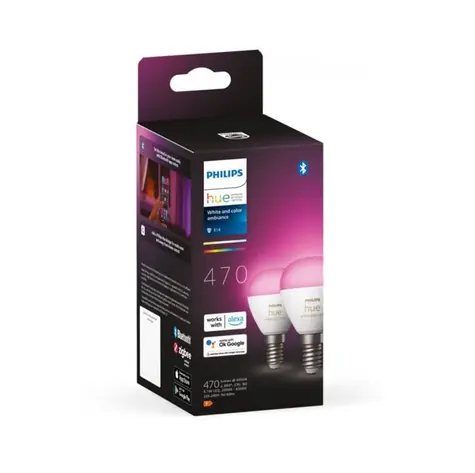 Philips HUE WACA LED Luster žiarovka 5.1W sada 2ks / E14 / 470lm / 2000-6500K / stmievateľné / IP20