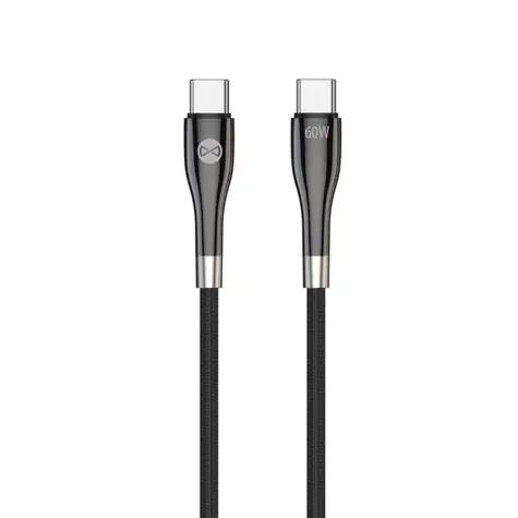 Forever Sleek Kábel USB-C (M) - USB-C (M) (60W) 1m čierna 
