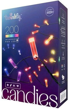 Twinkly Candies LED TWKC200RGB-G 200 ks 6 m / šikovná svetelná reťaz / RGB / Wi-Fi / Bluetooth