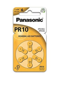 Panasonic PR10 (PR230) 6ks / Batéria do načúvadiel / 1.4V / 91 mAh / ZnAir