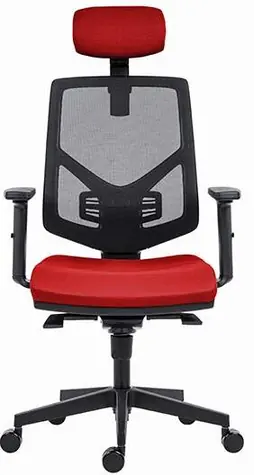 Powerton Tina červená / Kancelárske ergonomické kreslo / nosnosť 120 kg 