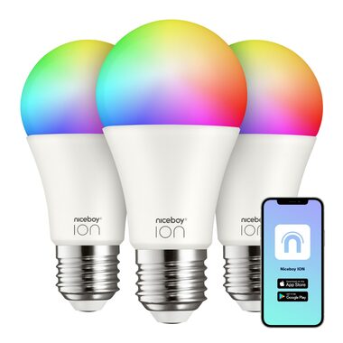 Niceboy ION SmartBulb RGB E27 12W 3ks / LED RGB / E27 / 12W / 1050 lm / 2700-6500K / Wi-Fi