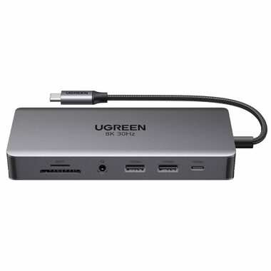 Ugreen HUB USB-C Dokovacia stanica / PD / 2x HDMI / RJ45 / TF slot / SD slot / jack 3.5 mm
