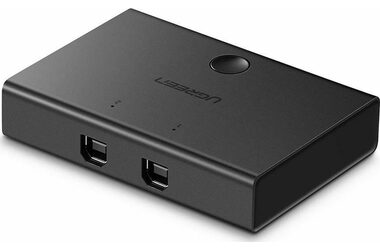 Ugreen USB Prepínač čierny / 2x USB B 2.0