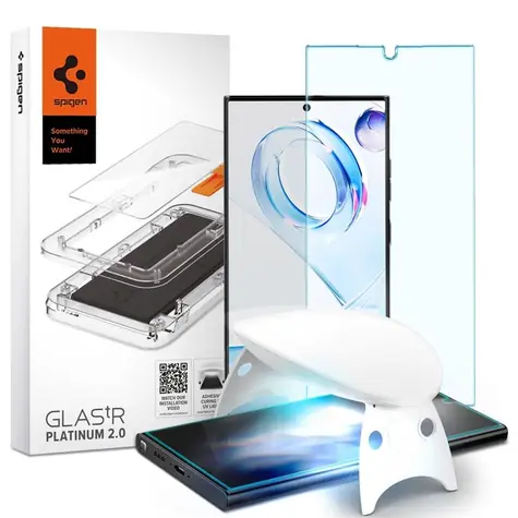 Spigen Glas tR Platinum Tray 2.0 ochranné sklo pre Samsung Galaxy S23 Ultra číra