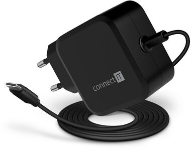 Connect IT CNP-1660 C-Power Mini čierna / Univerzálny notebookový USB-C adaptér / 67W