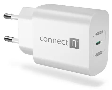 Connect IT CWC-2070 Voyager2 biela / Nabíjací adaptér / USB-C / 25W