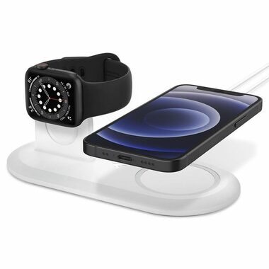 Spigen MagFit Duo 2v1 Nabíjačka pre Apple Watch a MagSafe biela