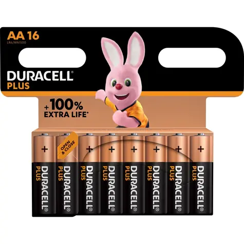 Duracell - Alkaline PLUS Extra Life MN1500/LR06 16 ks