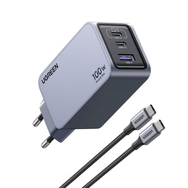 Ugreen Nexode 3- Port GaN Rýchlonabíjačka 100 W / 2x USB-C / USB