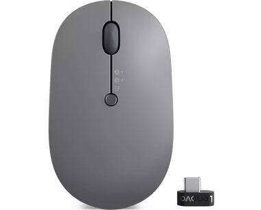 Lenovo Go Wireless Multi-Device sivá / Bezdrôtová myš / 2400 DPI / 2.4GHz USB-C dongle / Bluetooth