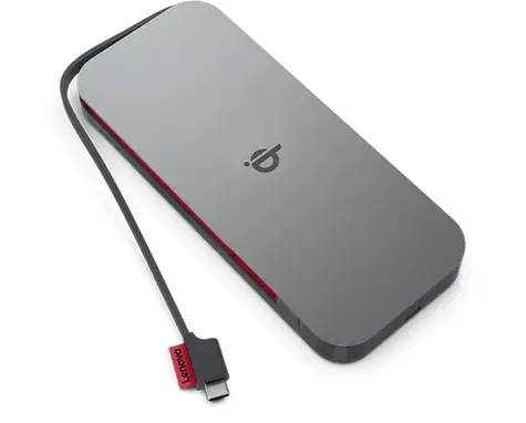 Lenovo Go Wireless Mobile Power Bank 10000 mAh sivá / 27W / 1x USB-C(F) / 1x USB-C(M) / Qi@15W / PD3.0