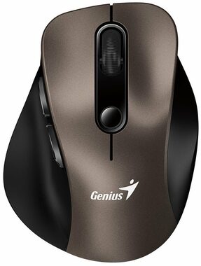 Genius Ergo 9000S titánová / Bezdrôtová myš / 2400 DPI / 2.4 GHz USB-A dongle / Bluetooth / 1x AAA