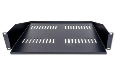 Xtendlan CPOLIC2U40-BP Polica 400mm čierna / univerzal / 2U / 45kg nosnosť / predsunutá