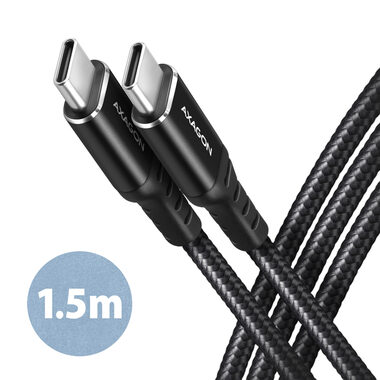 Axagon BUCM-CM15AB HQ Dátový kábel USB-C 2.0 - USB-C 1.5m 60W čierna